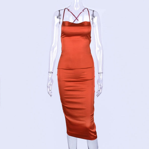 Long Satin Dress-Dresses-WoahhNelly-Coral Red-L-WoahhNelly