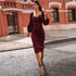 Off-Shoulder Bodycon Dress-Dresses-WoahhNelly-Burgundy-S-WoahhNelly
